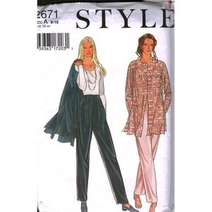 Style 2671 Sewing Pattern Women Tunic Bodysuit Pants Size 8-18 Cut Vintage 90s